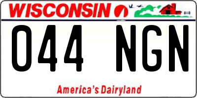 WI license plate 044NGN