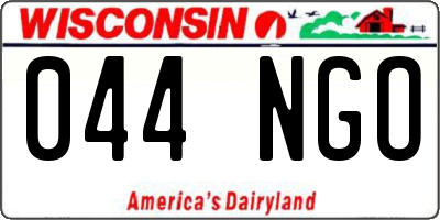 WI license plate 044NGO