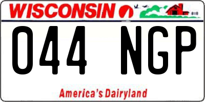 WI license plate 044NGP