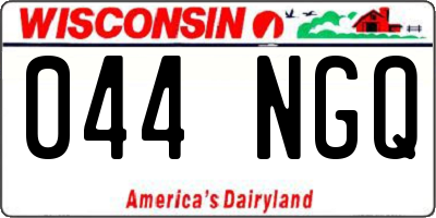 WI license plate 044NGQ