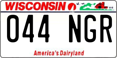 WI license plate 044NGR