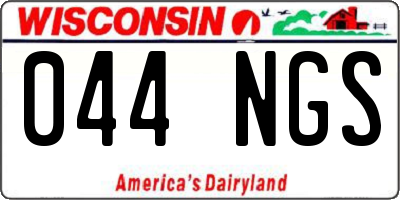 WI license plate 044NGS