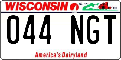 WI license plate 044NGT