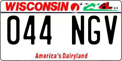 WI license plate 044NGV