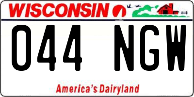 WI license plate 044NGW