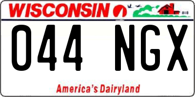 WI license plate 044NGX