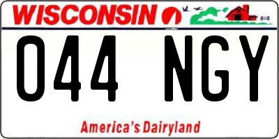 WI license plate 044NGY
