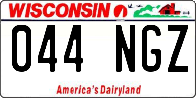 WI license plate 044NGZ