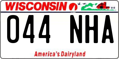 WI license plate 044NHA