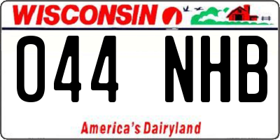 WI license plate 044NHB