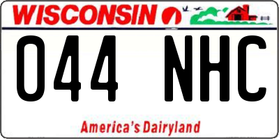 WI license plate 044NHC
