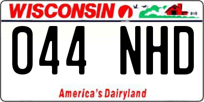 WI license plate 044NHD