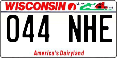 WI license plate 044NHE