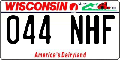 WI license plate 044NHF