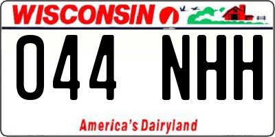WI license plate 044NHH