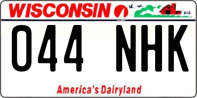 WI license plate 044NHK