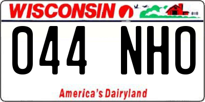 WI license plate 044NHO