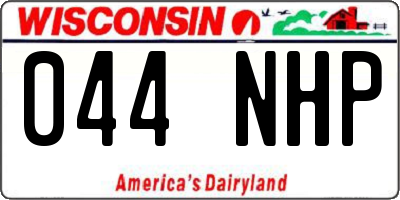 WI license plate 044NHP