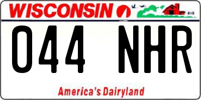 WI license plate 044NHR