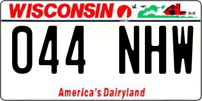 WI license plate 044NHW