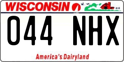 WI license plate 044NHX