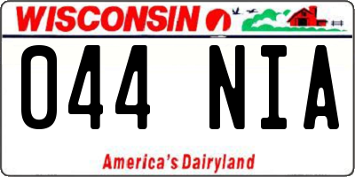 WI license plate 044NIA