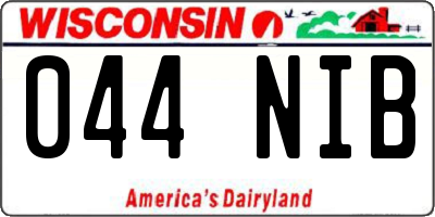 WI license plate 044NIB