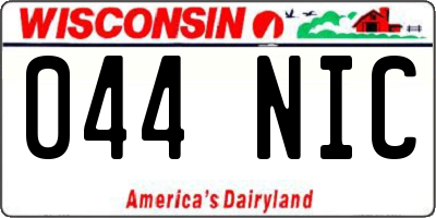 WI license plate 044NIC