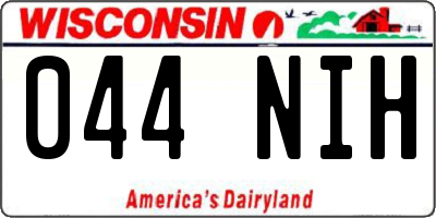 WI license plate 044NIH