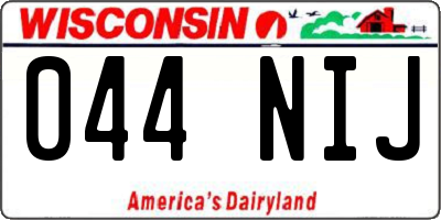 WI license plate 044NIJ