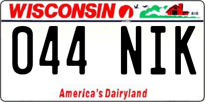 WI license plate 044NIK