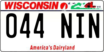 WI license plate 044NIN