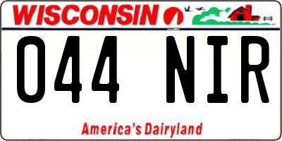 WI license plate 044NIR