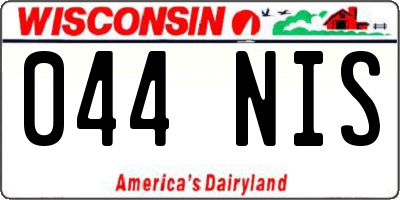 WI license plate 044NIS