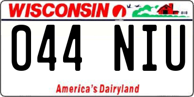 WI license plate 044NIU