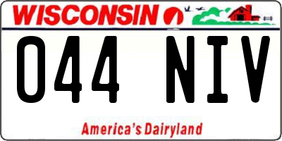 WI license plate 044NIV