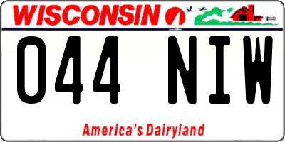 WI license plate 044NIW