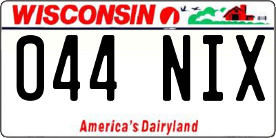 WI license plate 044NIX