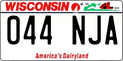 WI license plate 044NJA
