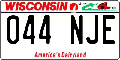 WI license plate 044NJE