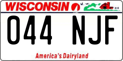 WI license plate 044NJF