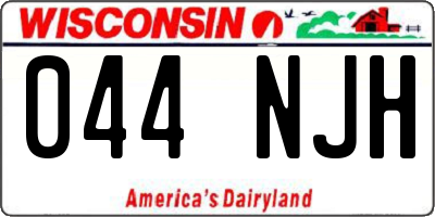 WI license plate 044NJH