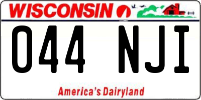 WI license plate 044NJI