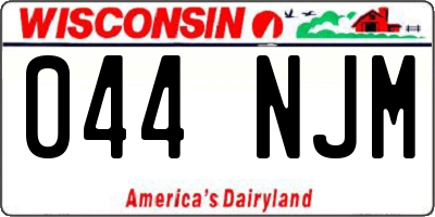 WI license plate 044NJM