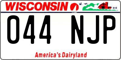 WI license plate 044NJP