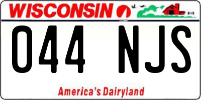 WI license plate 044NJS