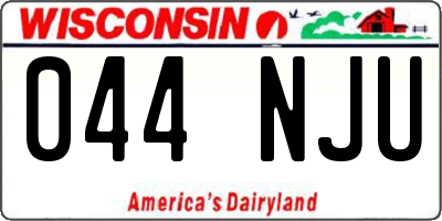 WI license plate 044NJU