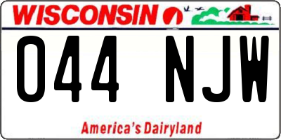 WI license plate 044NJW