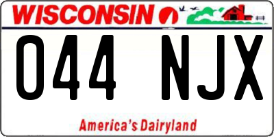 WI license plate 044NJX