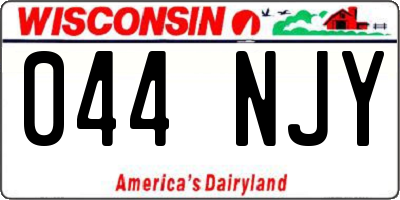 WI license plate 044NJY